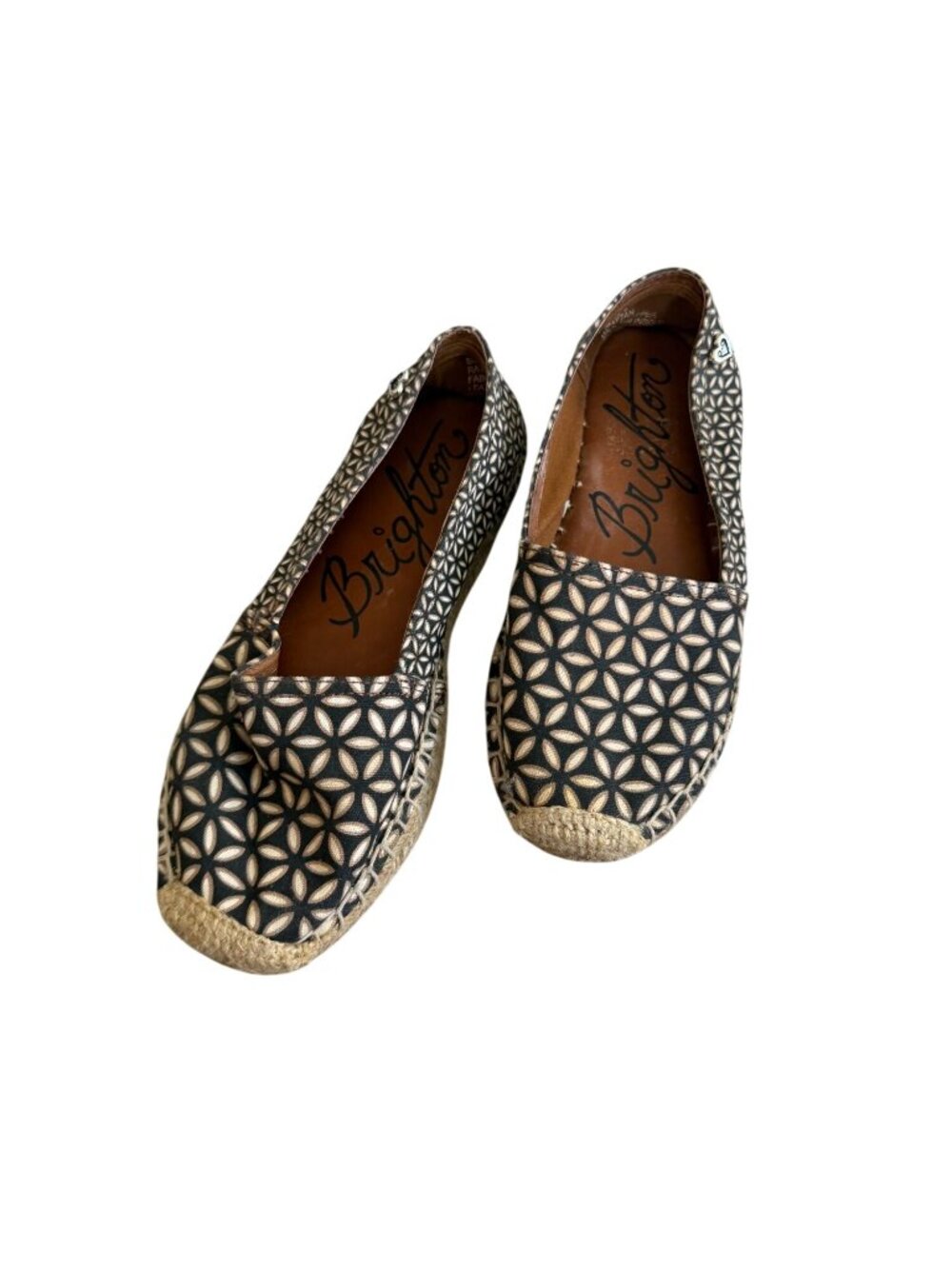 BRIGHTON Brown Patterned Espadrilles Flats Size 6 - Picture 5 of 6